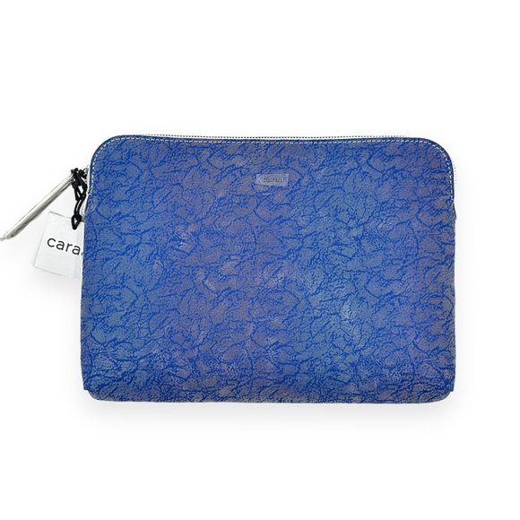 NWT Caraa Blue Purple Textured Nylon Baby Pouch Bag - Picture 1 of 9